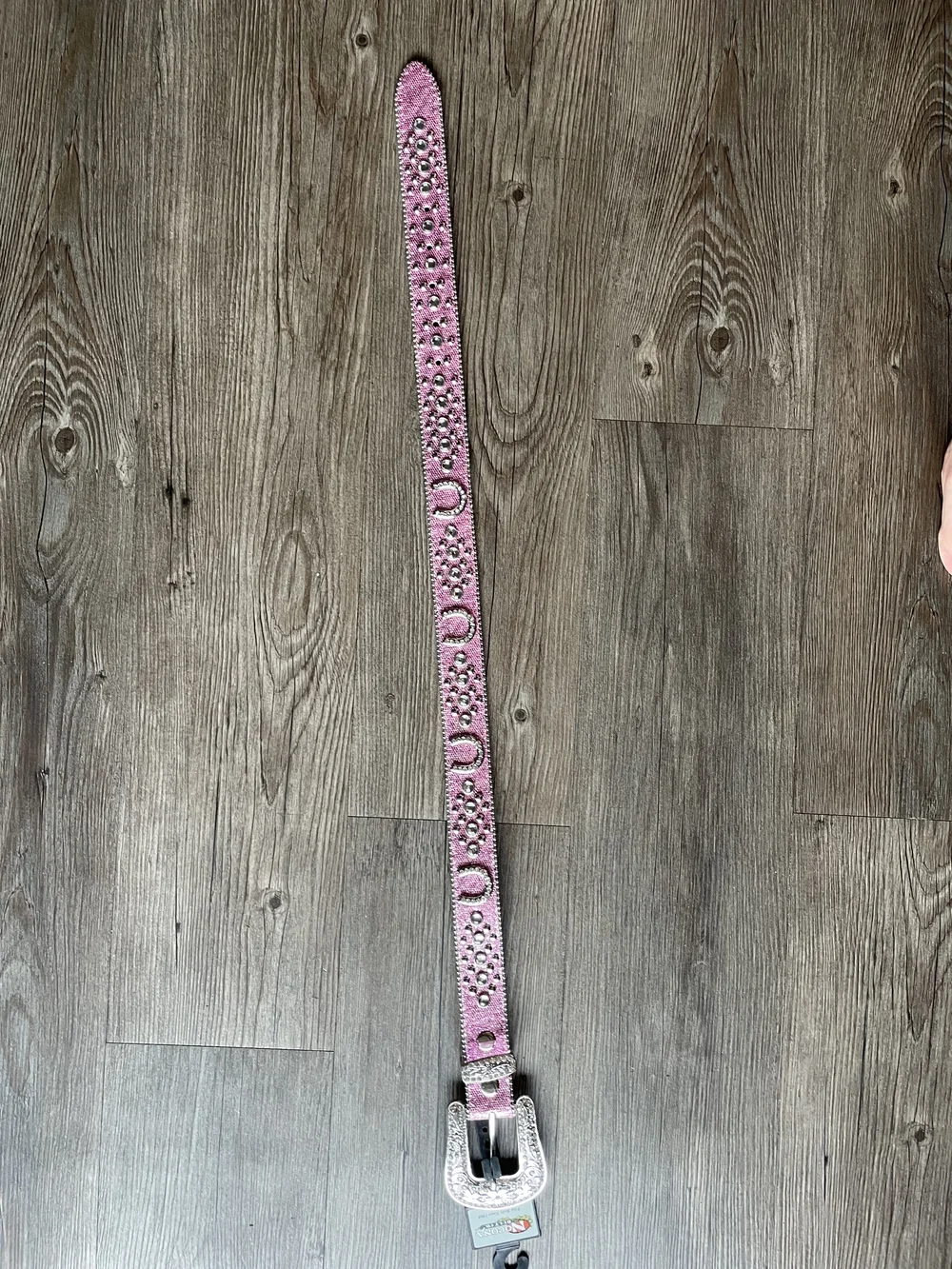 Nocona Pink Western Rhinestone Kids Belt